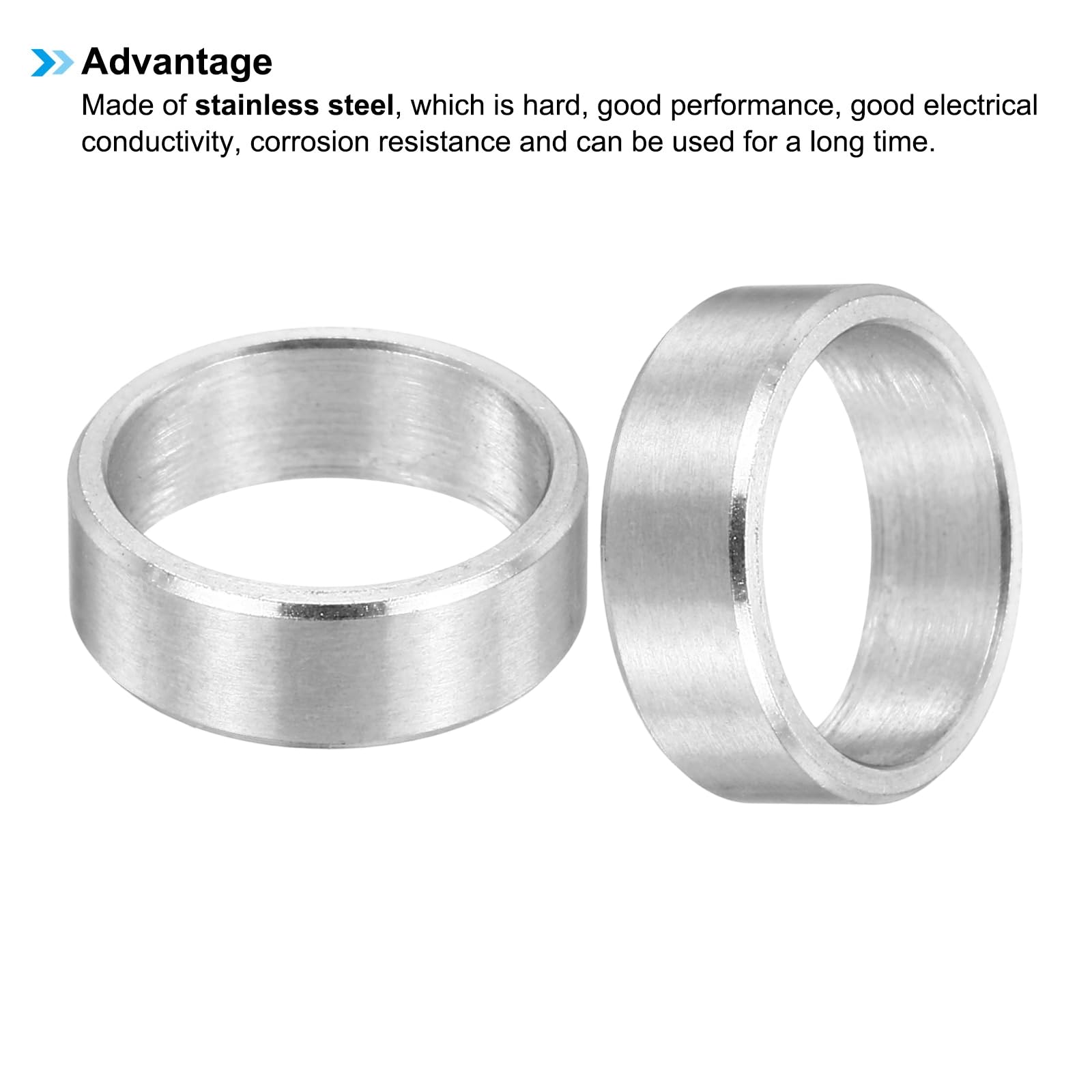 PATIKIL M10 Stainless Steel Spacers, 12Pcs Metal Spacer 10mm ID x 12mm OD x 4mm L Screw Standoff for 3/8" or M10 Screw - Image 4