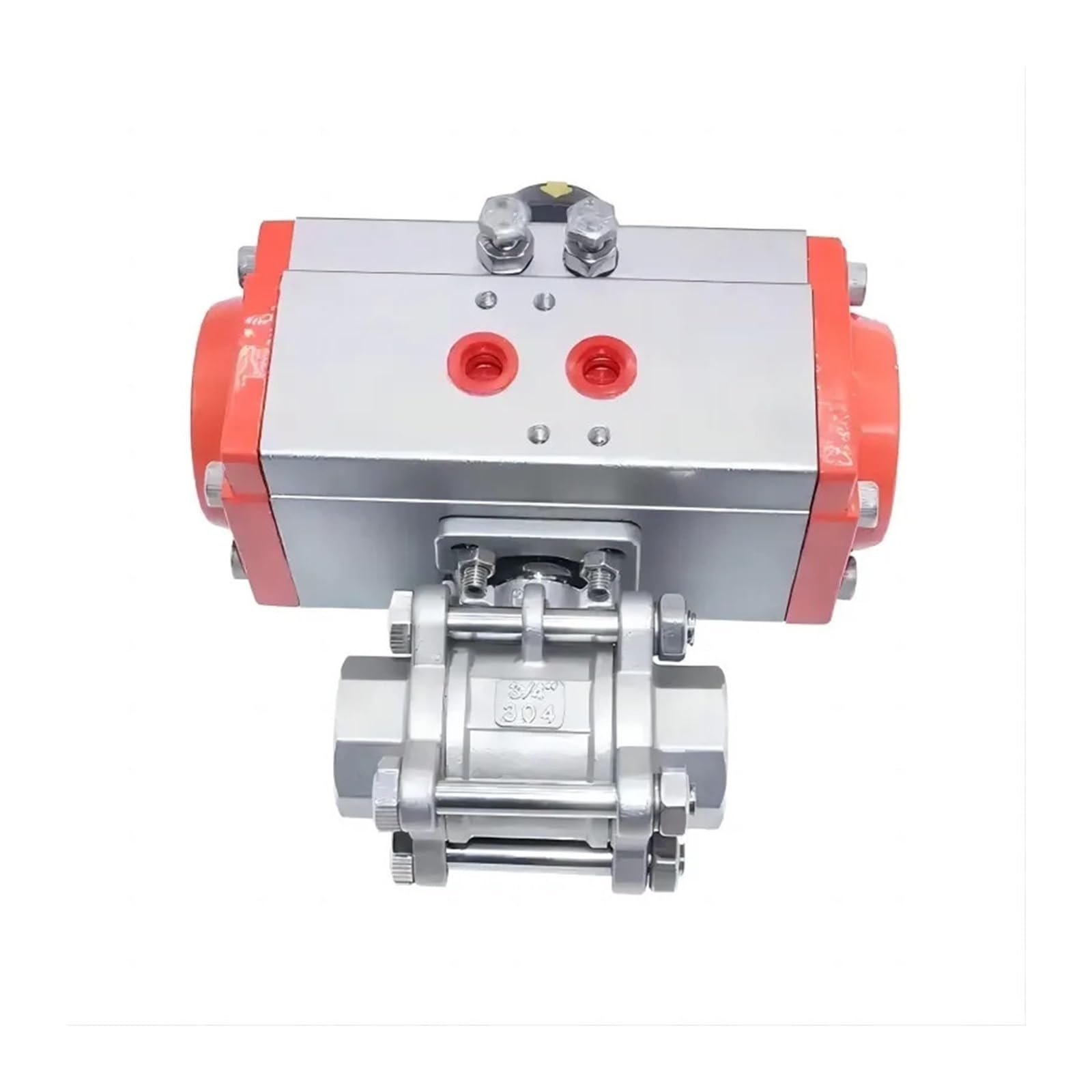 DN20 3PCS Pneumatic Actuator Ball Valve Stainless Steel Double Acting Cylinder Actuator Ball Valve