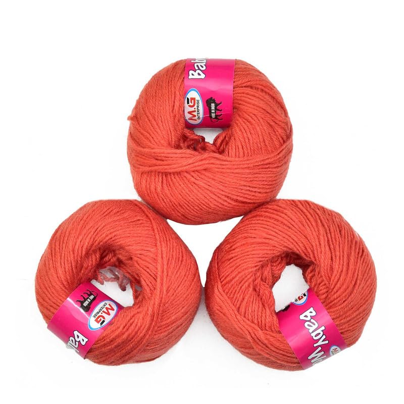 Image of M.G ENTERPRISE 100% Acrylic Wool Rust 14 Pc Baby Wool 4 ply -AC Art-IB