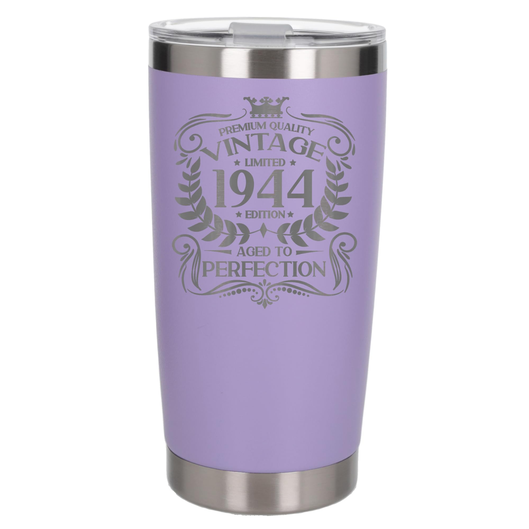 Always Looking Good 82nd Birthday Gift Vintage 1944 Aged to Perfection Engraved Insulated Travel Mug Present for 82 Year Old Lavender Thermal Coffee Flask Travel Mugs with Lids