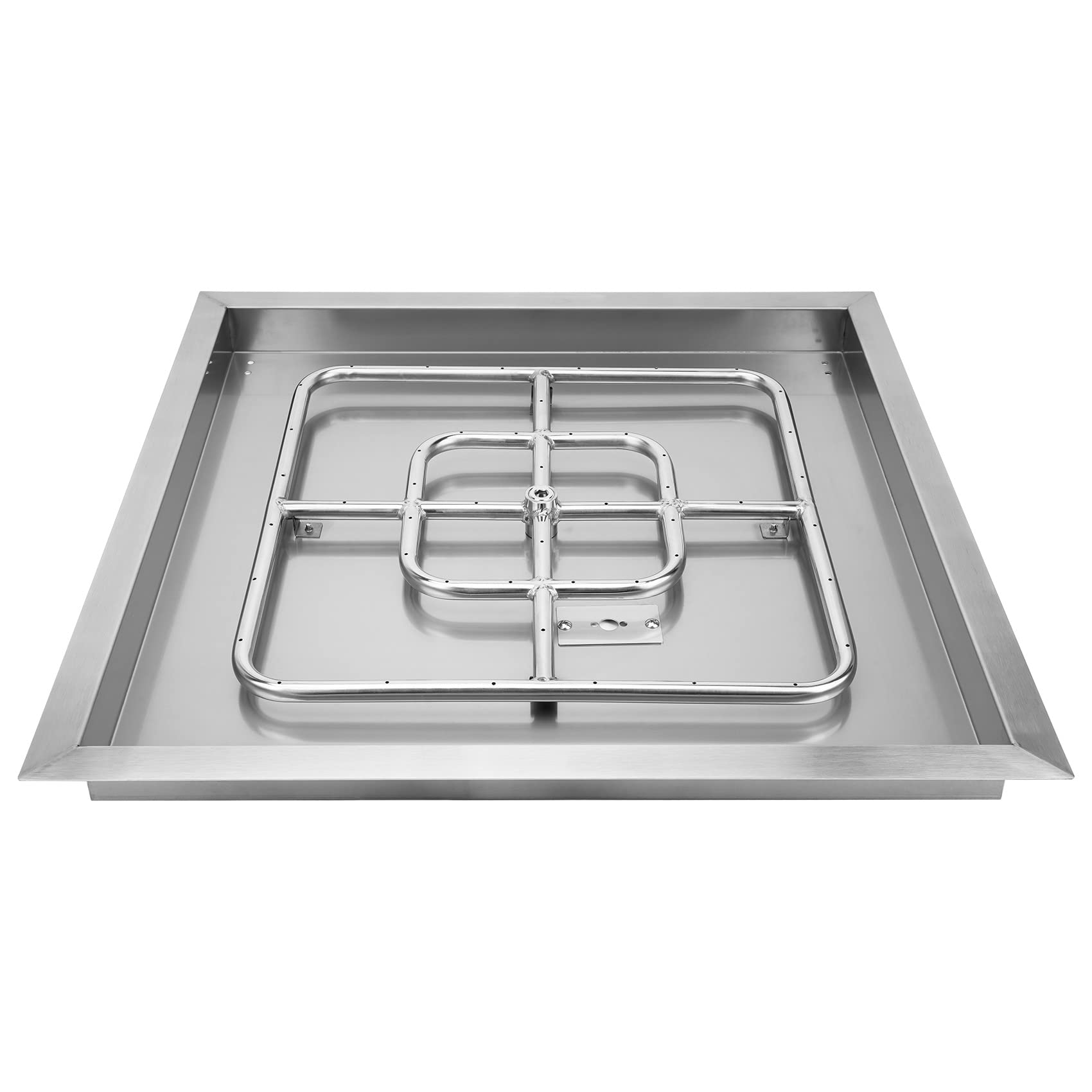 onlyfire 24-inch square fire pit flat pan with burner ring assembly