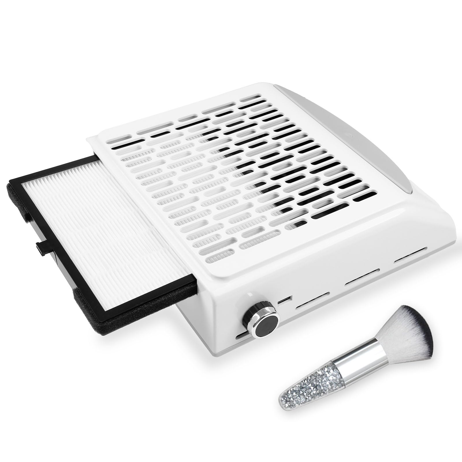 BQAN Nail Dust Collector for Manicure, 80w Extractor Vacuum Dust Collector Powerful Nail Fan, with 1pcs Nail dust Brush