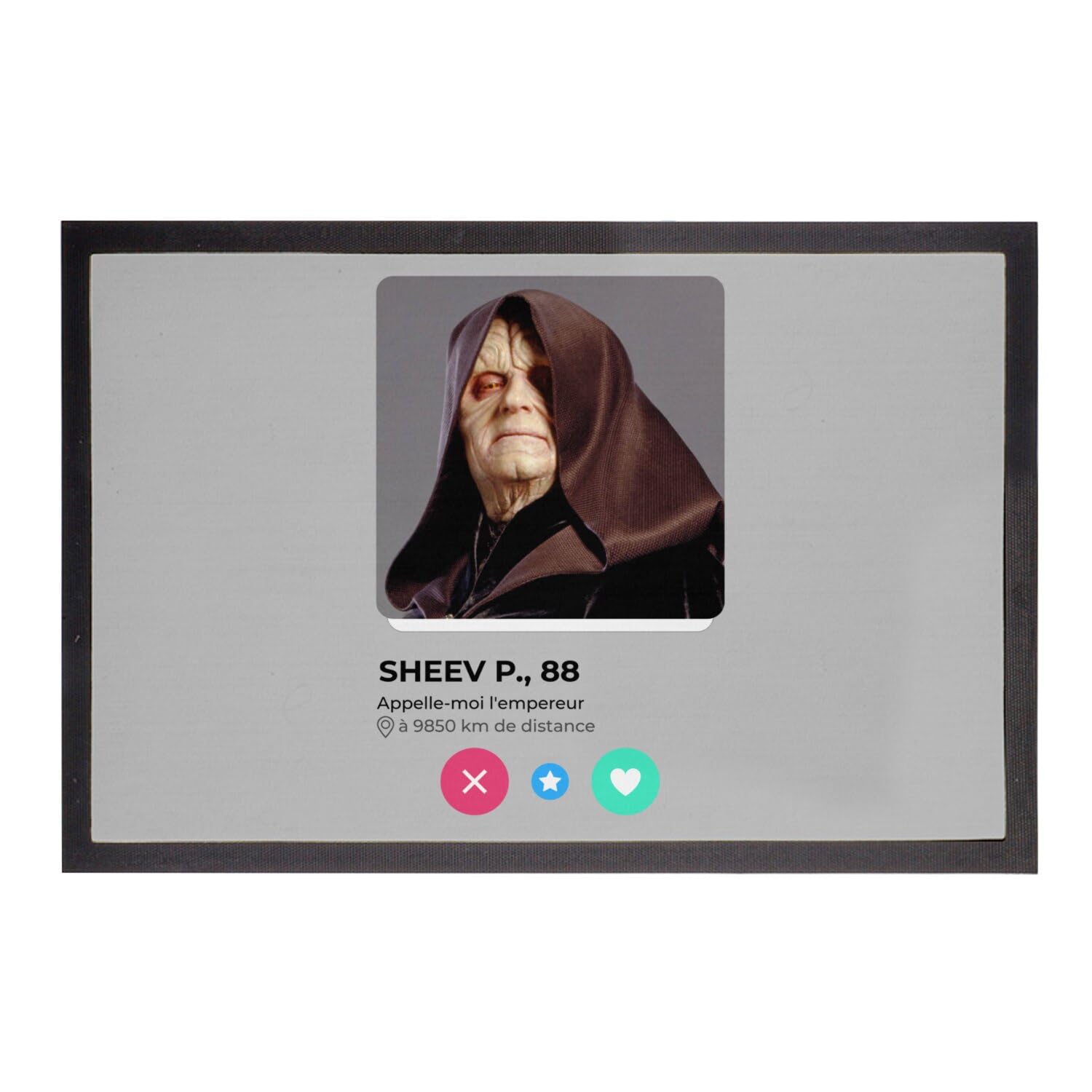 Paillasson Gris Sheev Palpatine Réseau Social pour Entrée 75x50cm