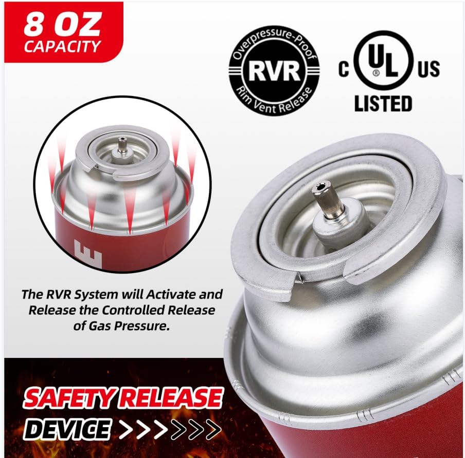 Miniatura 9 de Estufa de butano para encimera, alta BTU, calidad profesional, portátil, con funda de transporte, alto rendimiento, encendido electrónico, quemador