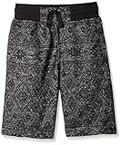 Southpole Big Boys' Jogger Shorts in All Over Printed Marled French Terry Fabric, Marled Black, Medium
