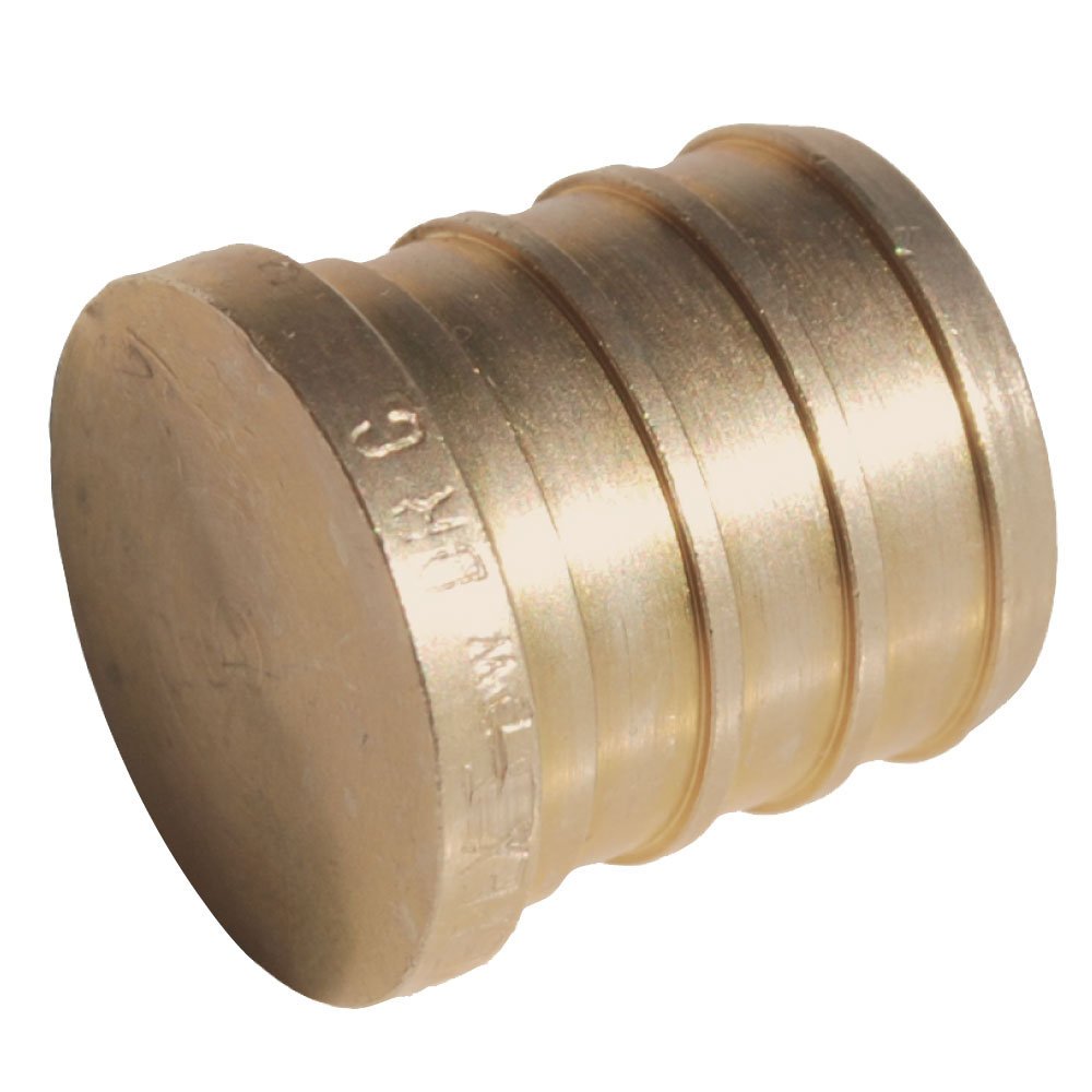 SharkBite 1/2 Inch Crimp Plug, Brass Plumbing Fitting, PEX Pipe, PE-RT, UC514LFA
