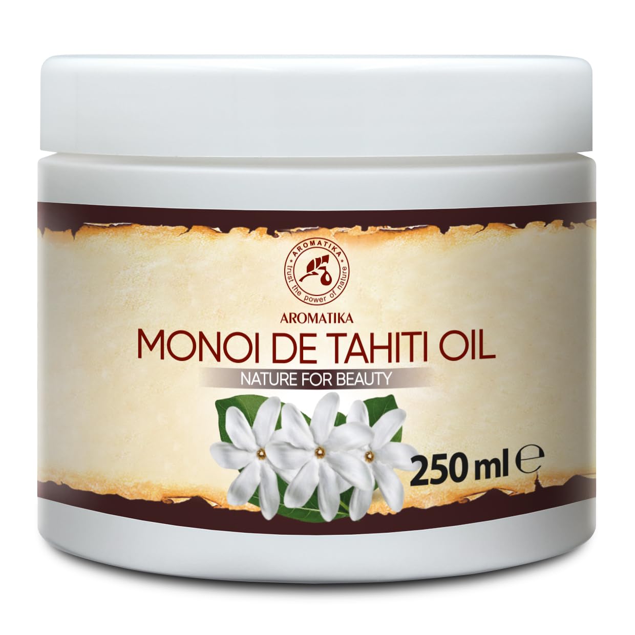 Monoi de Tahiti Oil 250 ml - Coconut Oil - Gardenia Flower Extract - Body & Hair Care - Nature for Beauty - Skin Moisturising & Nourishing - Hair Glow - Exotic Scent