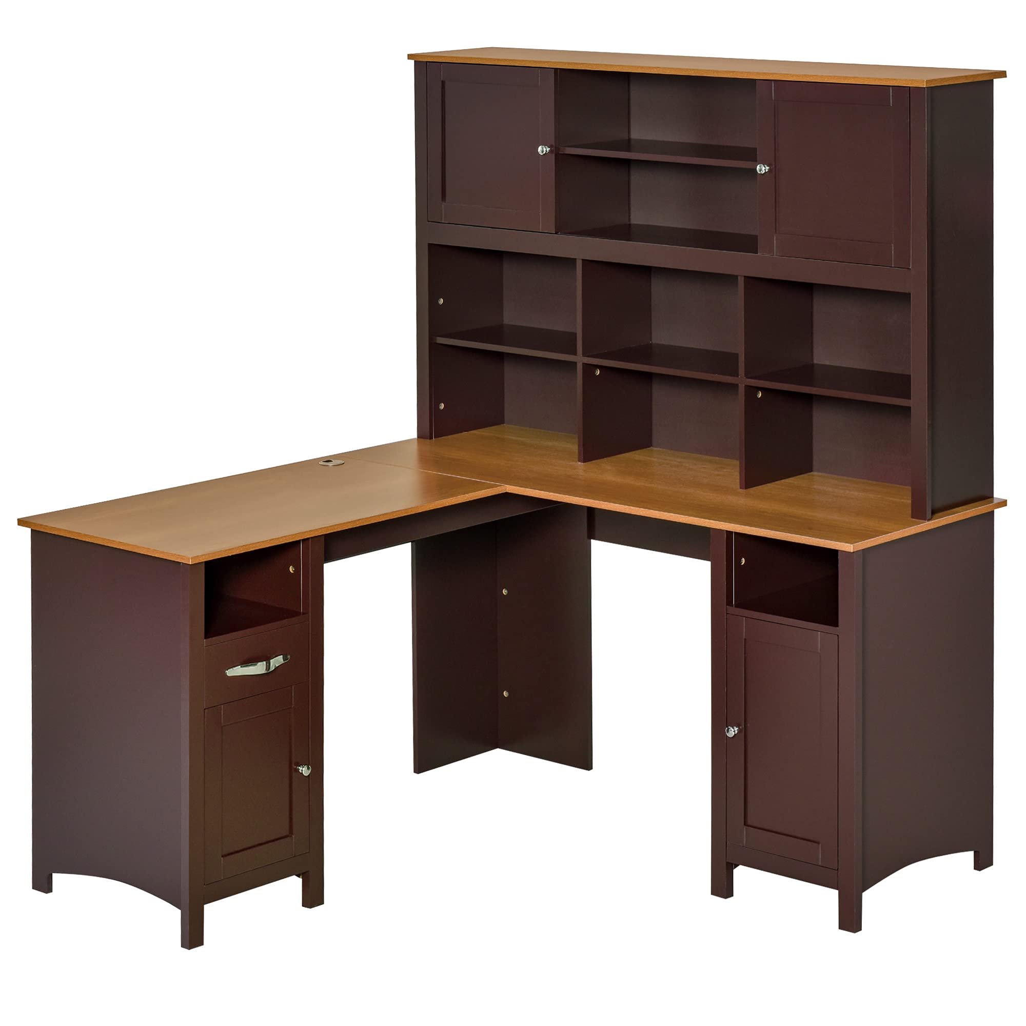 Buy LShaped Computer Desk with Storage Shelves, Home Office