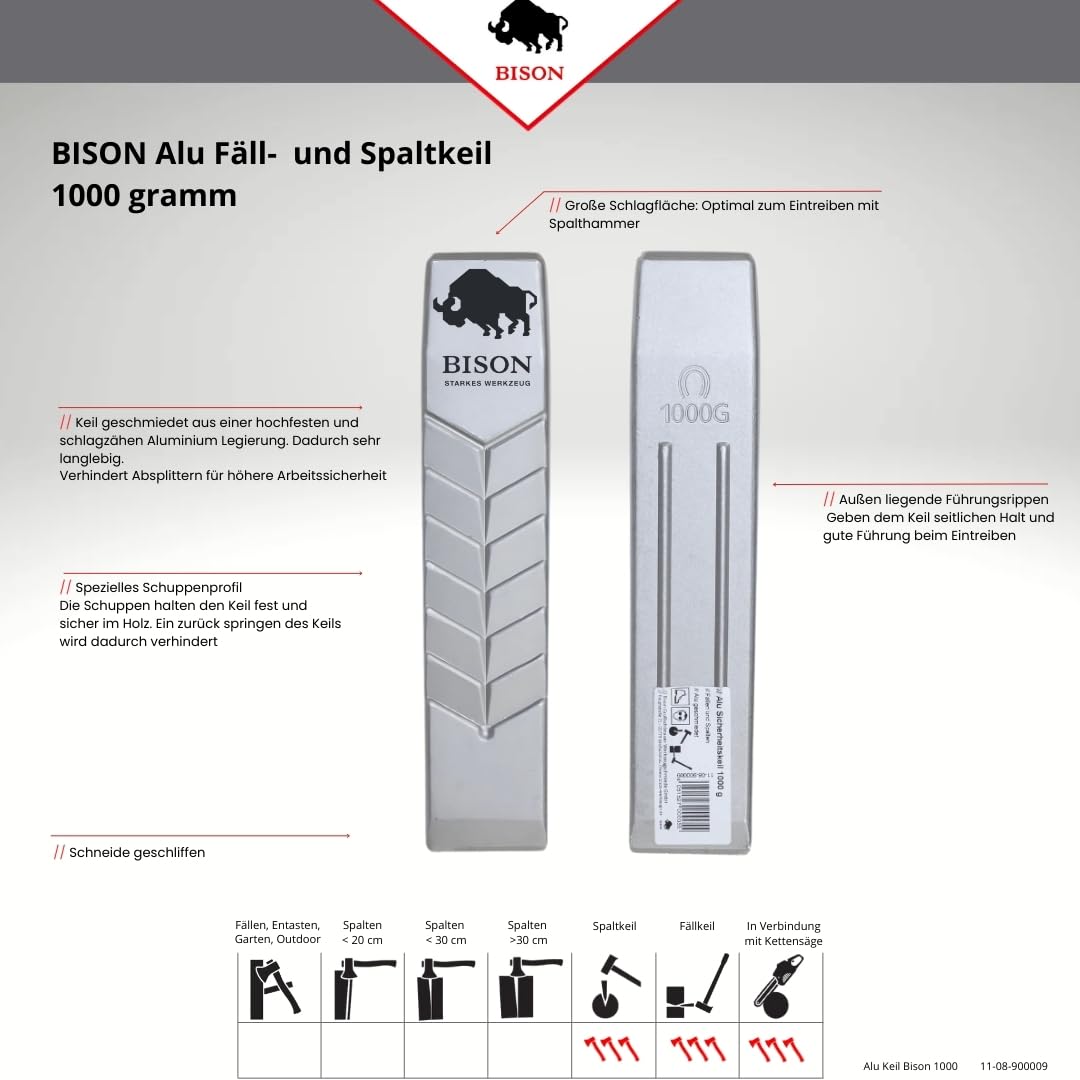 Bison Sicherheits-Fällkeil Aluminium 1050 g, 11-08-900009