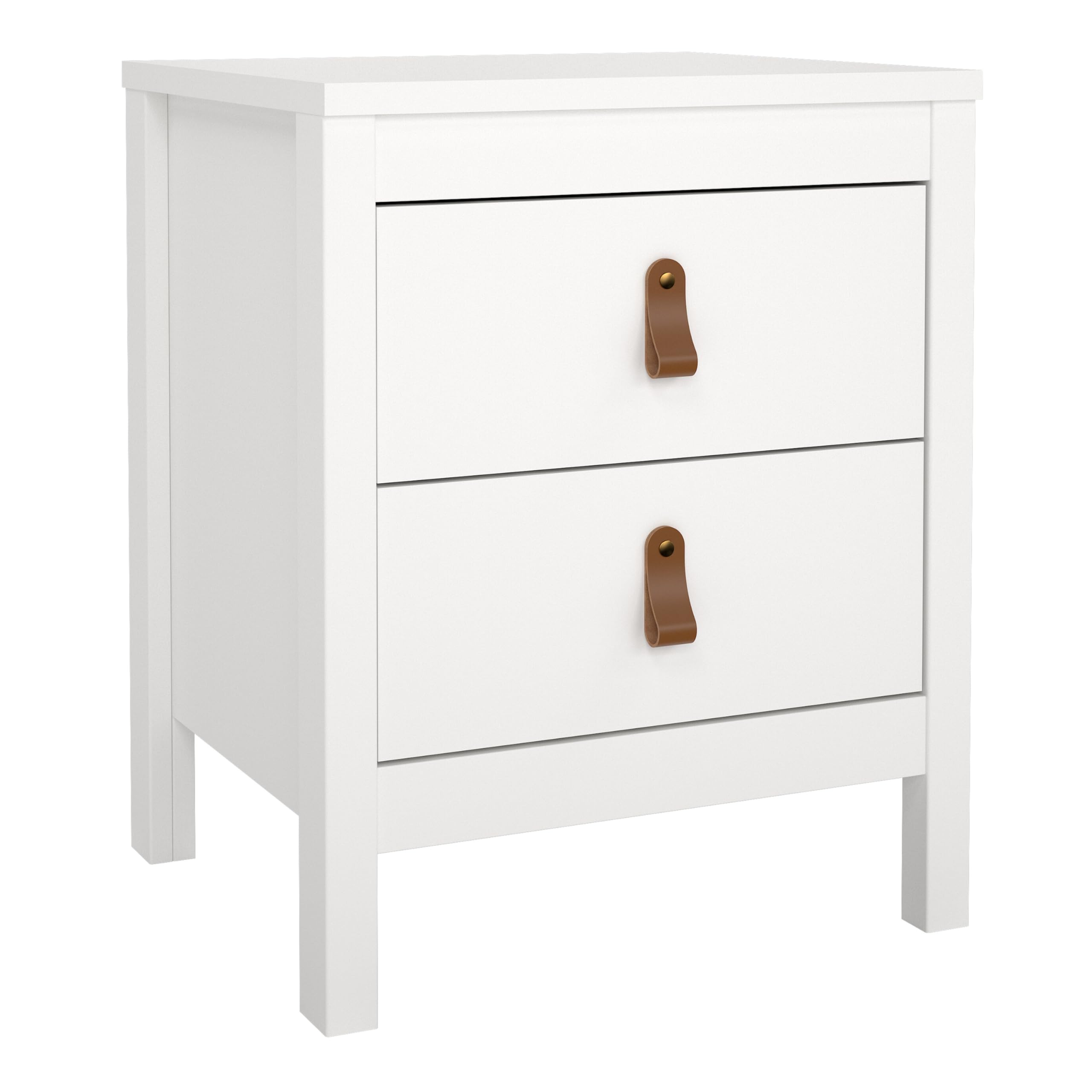 Furniture To Go Barcelona Bedside Table with 2 Drawers in White