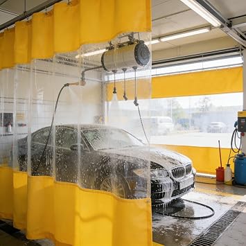 GZHERVICES Outdoor Vinyl Curtains for Patios, Covers and Transparent Panel Curtains, Industrial Car Wash Curtains, Heavy-Duty Clear Tarpaulins, Car Wash Curtains5x4m/16.40x13.12 ft
