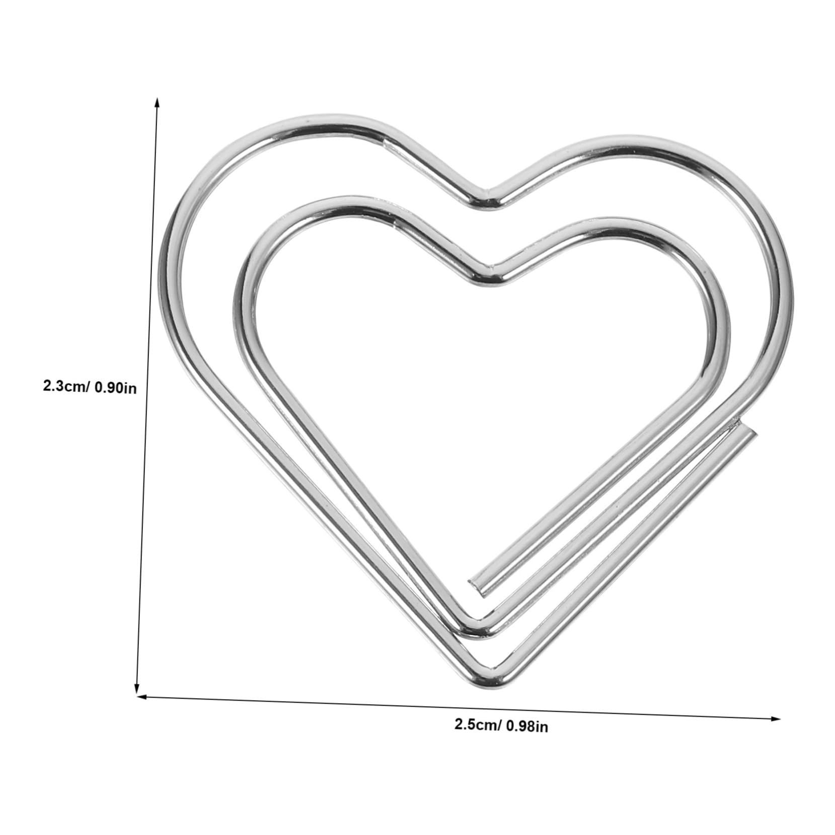 Uonlytech 5 Set Graffetta Ufficio Cuori Piccole Clip Di Carta Cuore A Forma Di Graffette Novità Graffette Decorative Graffette Di Metallo Argento 100 Pezzi * 5