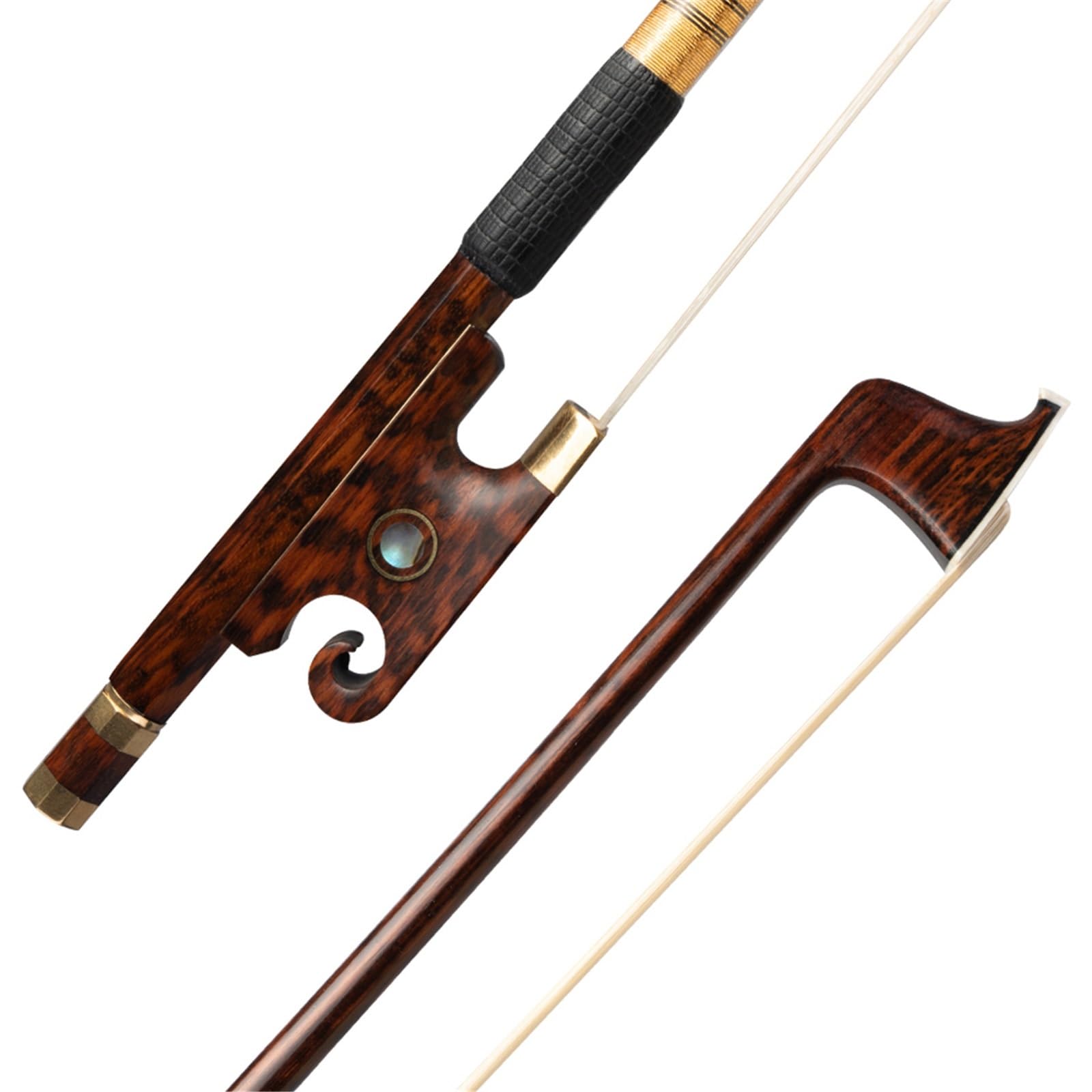 für Anfänger Geigenbogen 4/4 Violinbogen Serpentine Wood Bogen Brasilianischer Holz Performance Bogen Serpentine Wood Schneckenbogen Runder Augenbogen