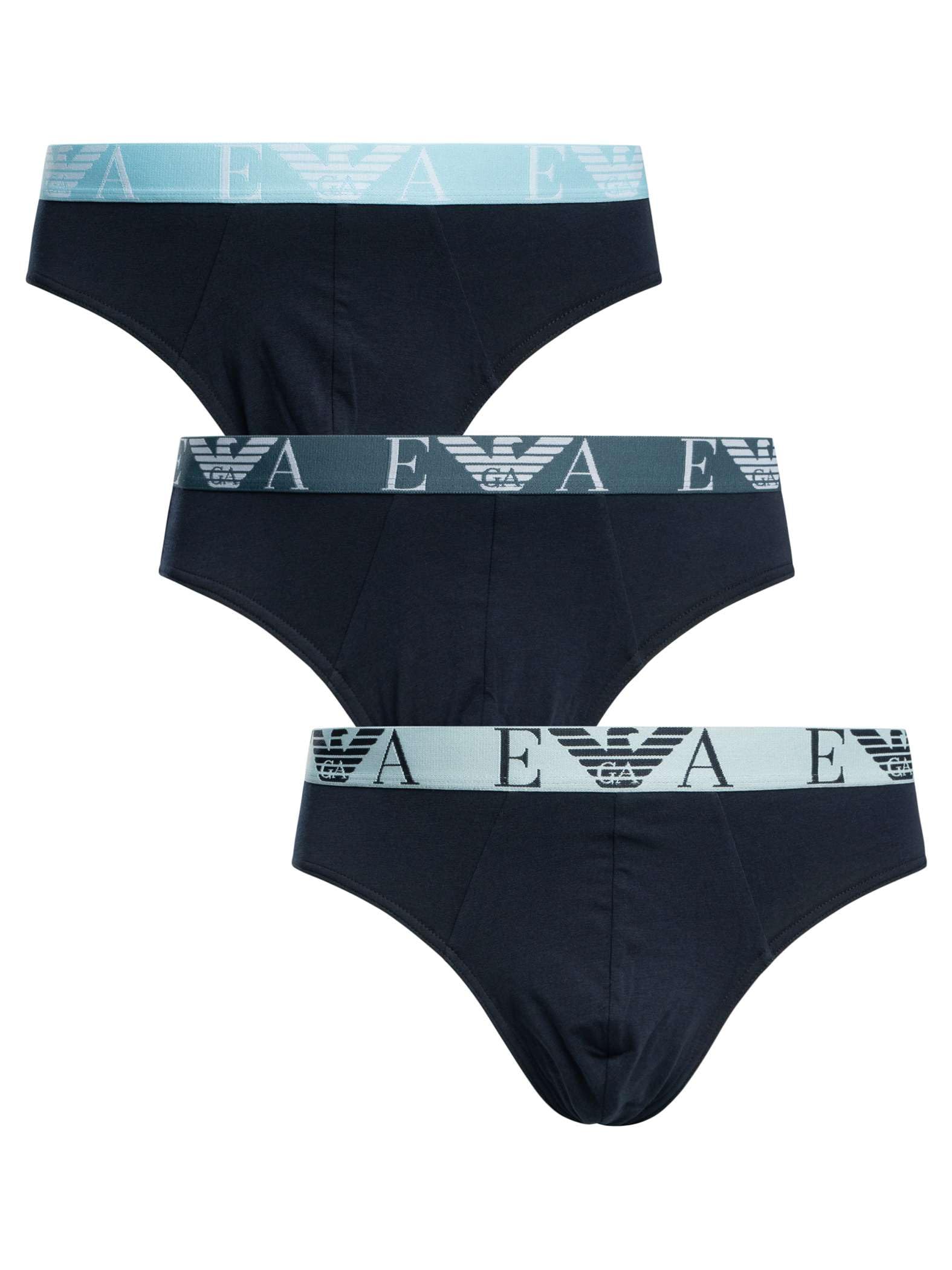 Emporio Armani Men's Bold Monogram 3-Pack Brief Blue XXL