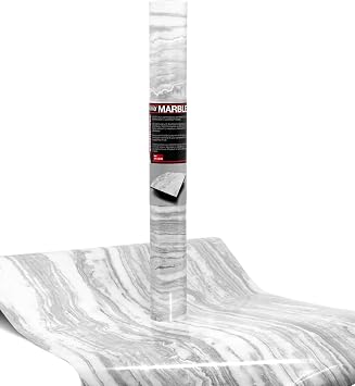 VViViD Gloss Calacatta White Marble Natural Texture Architectural Vinyl Film 15.8 Inches x 6.5 Feet Roll
