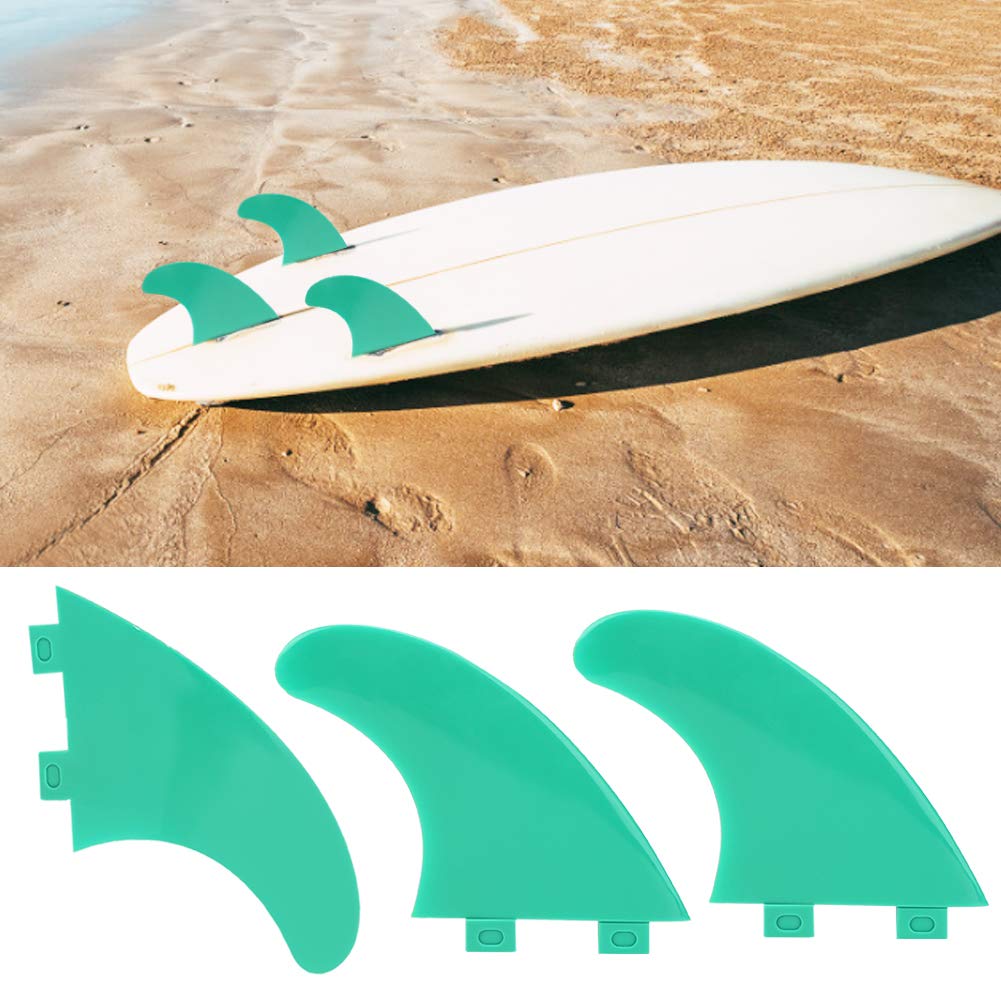 Pilipane 3pcs Surfboard Fin, Paddle Board Fin, G5 Surfboard Tail Fin Left Middle Right Surfing Accessories for Longboard Shortboard(Green)