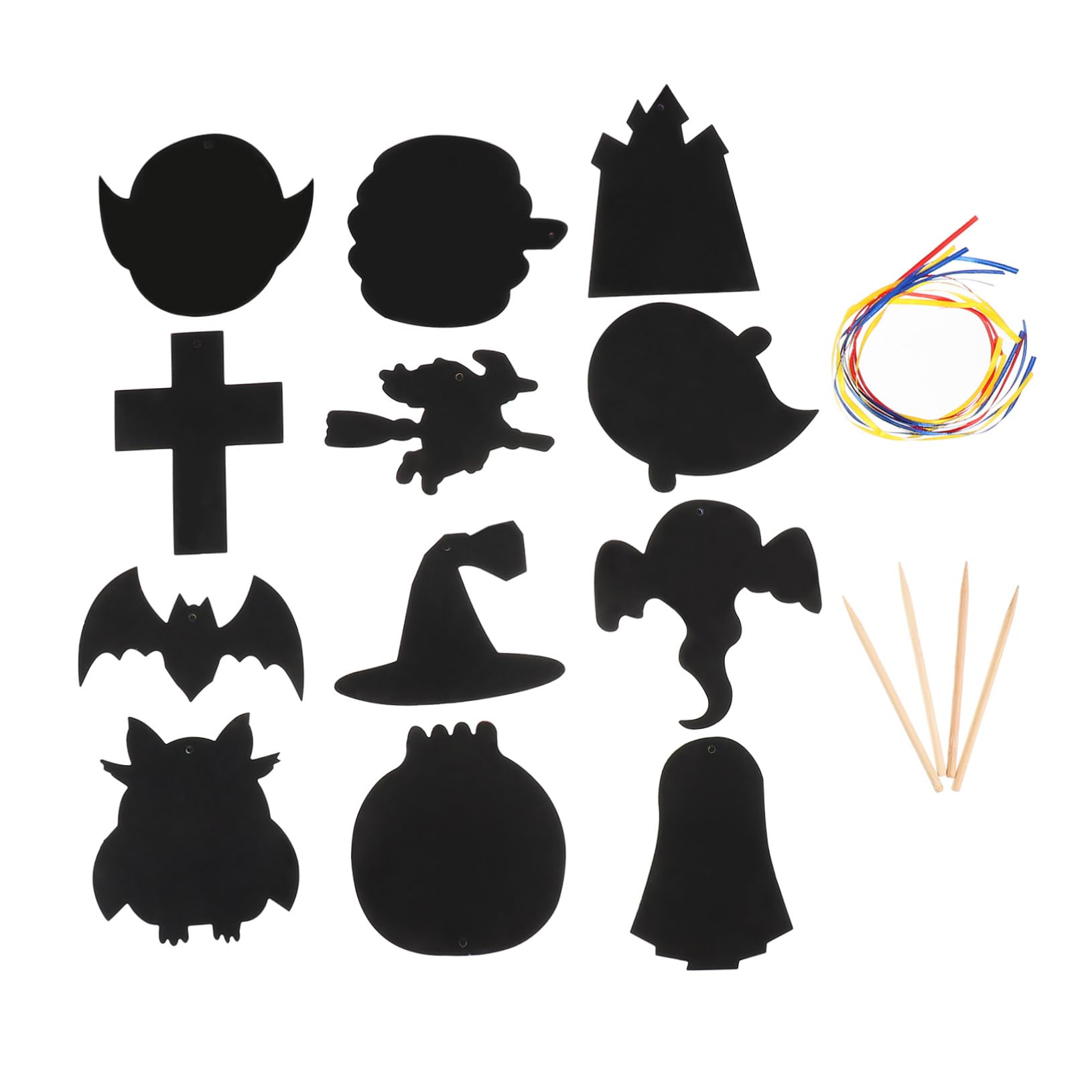 VICASKY 12pcs Halloween Scratch Craft Art Paper Kids Toy Halloween Party Toys Scratch Paper for Kids