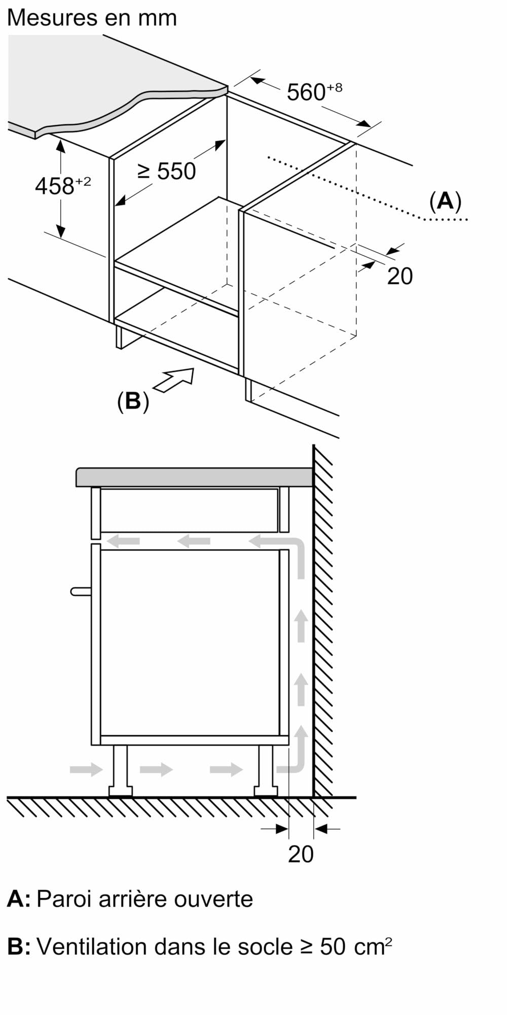 Bosch CMA583MB0, Série 4, Four micro-onde combiné, Encastrable, Noir