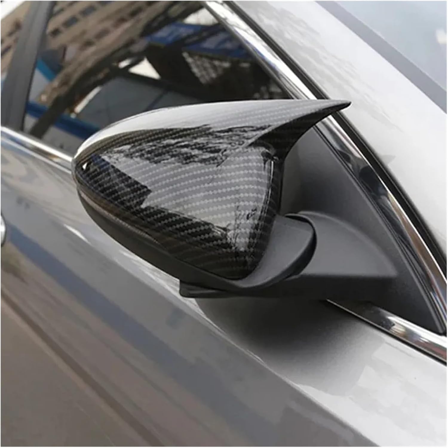 Compatible with 2019 2020 2021 2022 Rearview Side Mirror Cover Wing Cap Exterior Door Rear View Case Trim Carbon Fiber (Color : Gloss Black)