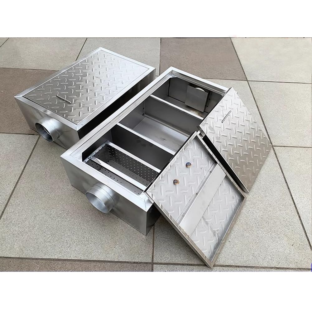 Trampa de grasa de alta capacidad para restaurantes y cocinas, interceptor de entrada lateral, fácil mantenimiento, duradera para instalación subterránea o en superficie