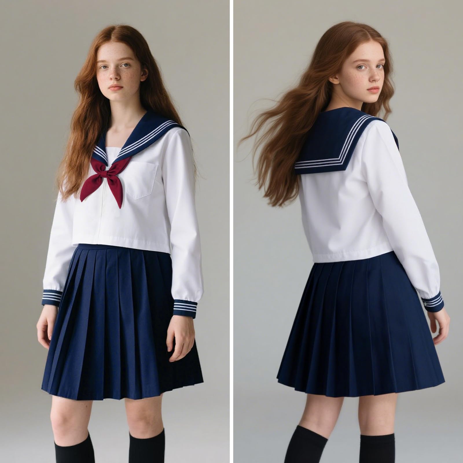 Damen Kostüme Kawaii Japanischer Matrosenanzug Schulmädchen JK Uniform für Cosplay