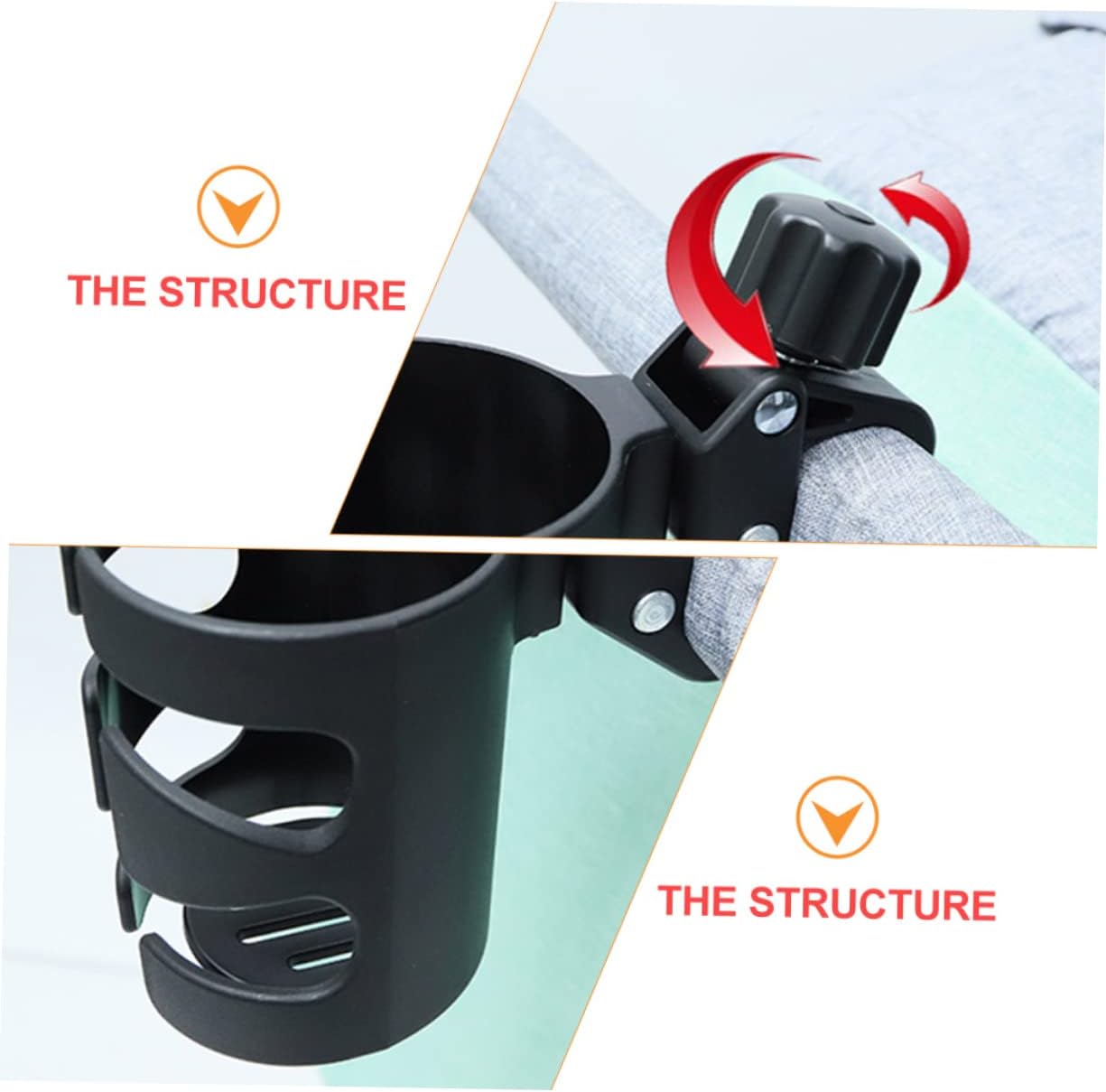 Stroller Cup Holder Clamp Convenient Drink Holder for Stroller Bike Lightweight and Portable for Parents The Go
