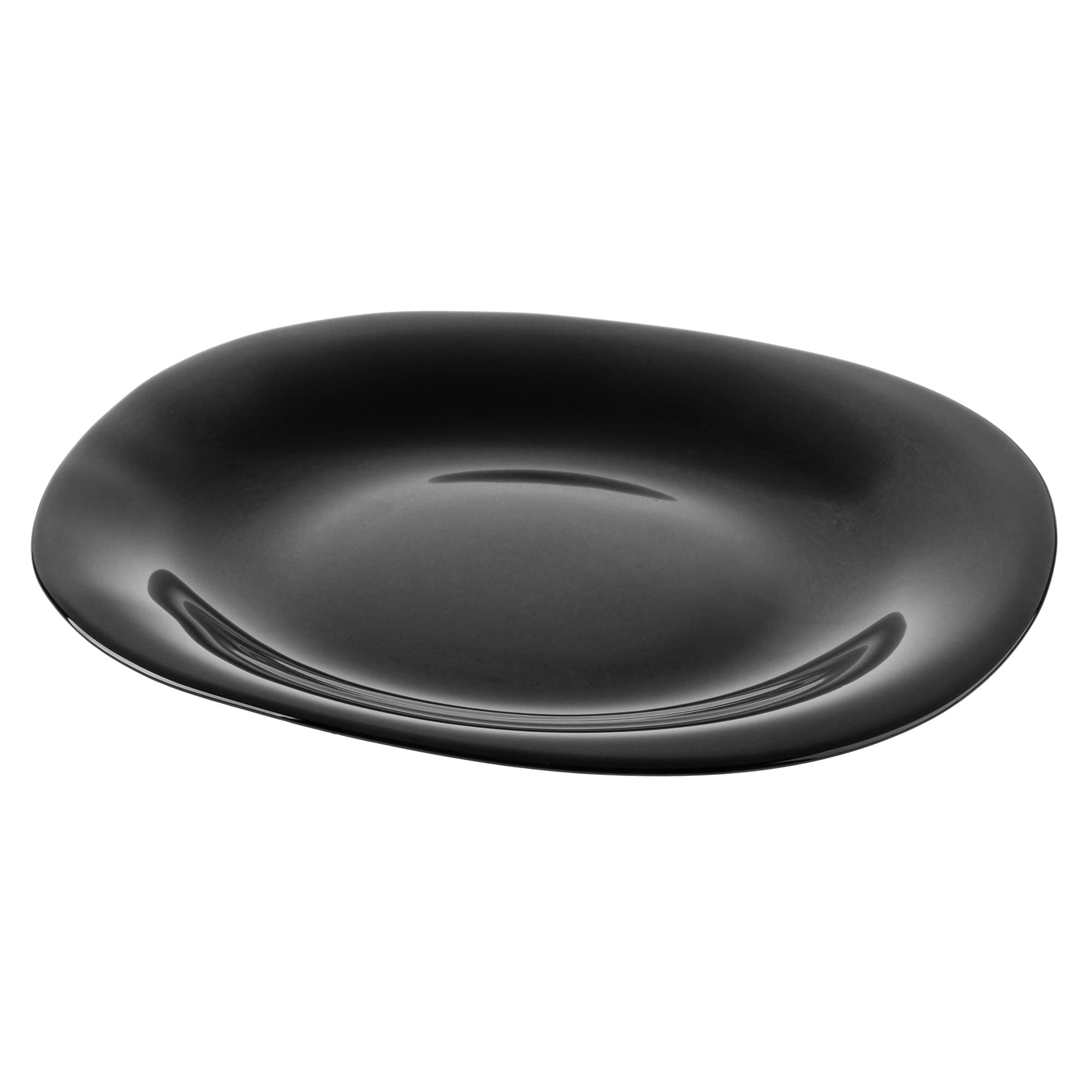 KADAX piatti da dessert neri, set di piatti resistenti alla lavastoviglie, piatti da torta in vetro rinforzato, piatti da colazione moderni, piatti piani per torte (Nero / 6 pezzi)