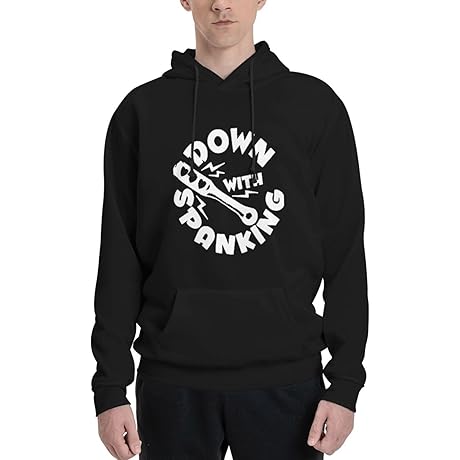 Down With Spanking Men's Black Hoodie