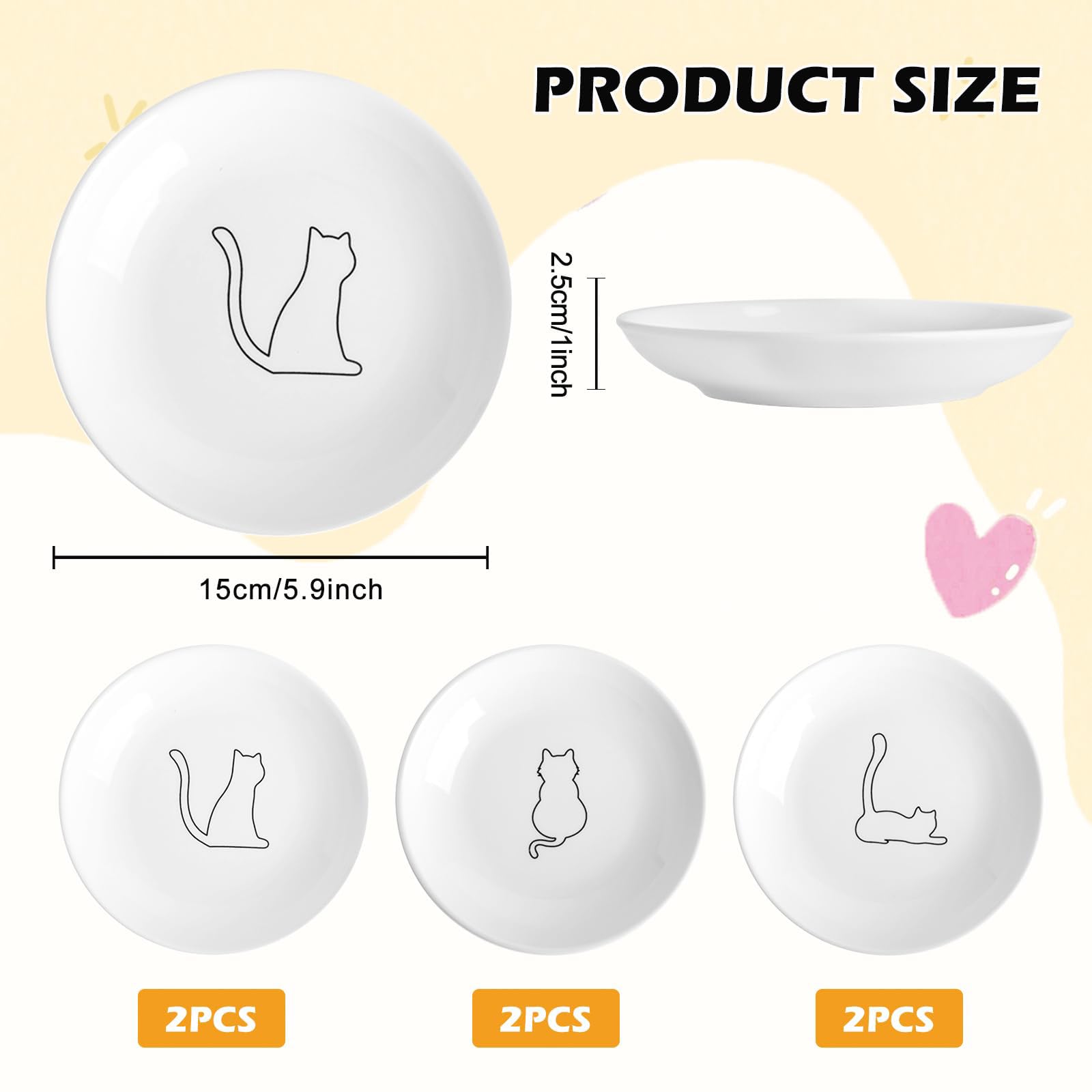 Ceramiczna miska dla kota Ø 15 cm, płaski design, biała