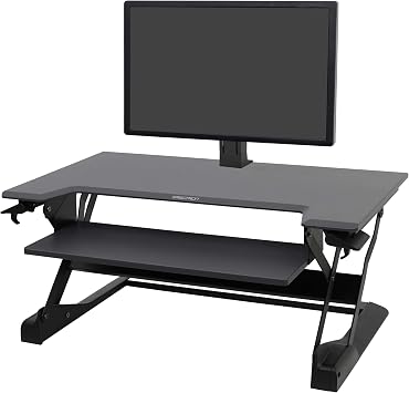 Ergotron WorkFit-TL Standing Desk Converter and WorkFit Single Monitor Kit HD, Sit Stand Desk Riser for Tabletops for Monitors Up to 30 inches, 16 to 28 lbs Black