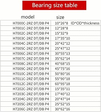 Angular Contact Bearings 2pcs DT High-Speed Sealing Engraving Machine Spindle Bearing P4 P5 ABEC-5 ABEC-7 H7000C H7001C H7002C H7003C H7005C H7007C(H7003C 2RZ P4 DT)
