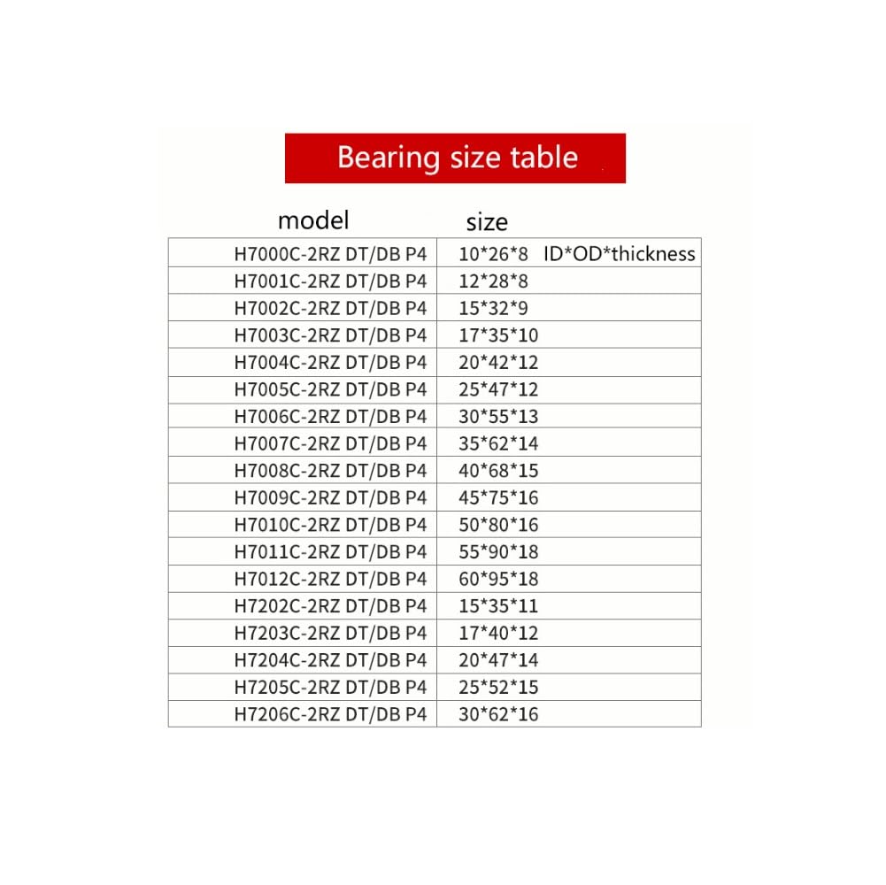 Angular Contact Bearings 2pcs DT High-Speed Sealing Engraving Machine Spindle Bearing P4 P5 ABEC-5 ABEC-7 H7000C H7001C H7002C H7003C H7005C H7007C Bearings(H7007C 2RZ P4 DT)