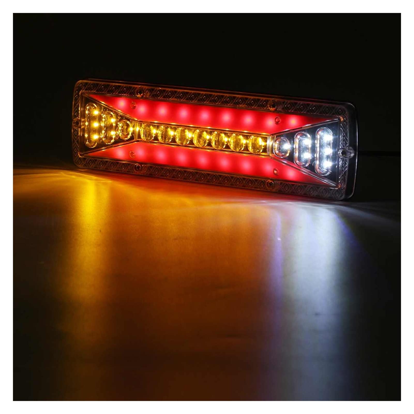 Señal de Giro Luz de Freno Luz Trasera Dinámica para Camión De Coche Señal De Giro Luz De Freno Trasera Lámpara De Señal Inversa para Tractor para Remolque para Campistas Piloto Posterior