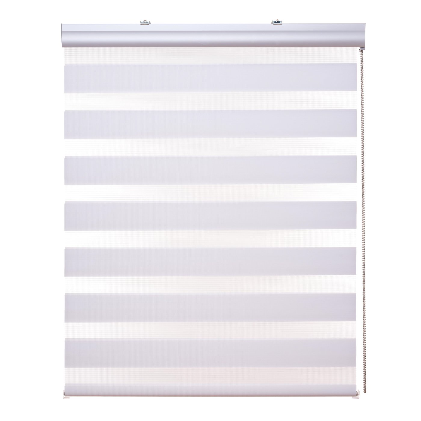 Ventanara roleta podwójna, zielona, z aluminiową obudową, roleta typu dzień i noc 160 x 220 cm biały