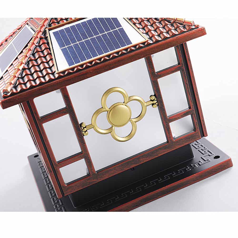 Zewnętrzne wodoodporne lampy solarne Kolumna IP55 Lampa ogrodowa Korytarz Dekoracyjna lampa z akrylowym abażurem, Możliwość przyciemniania, Ciepłe światło/Białe światło (M)