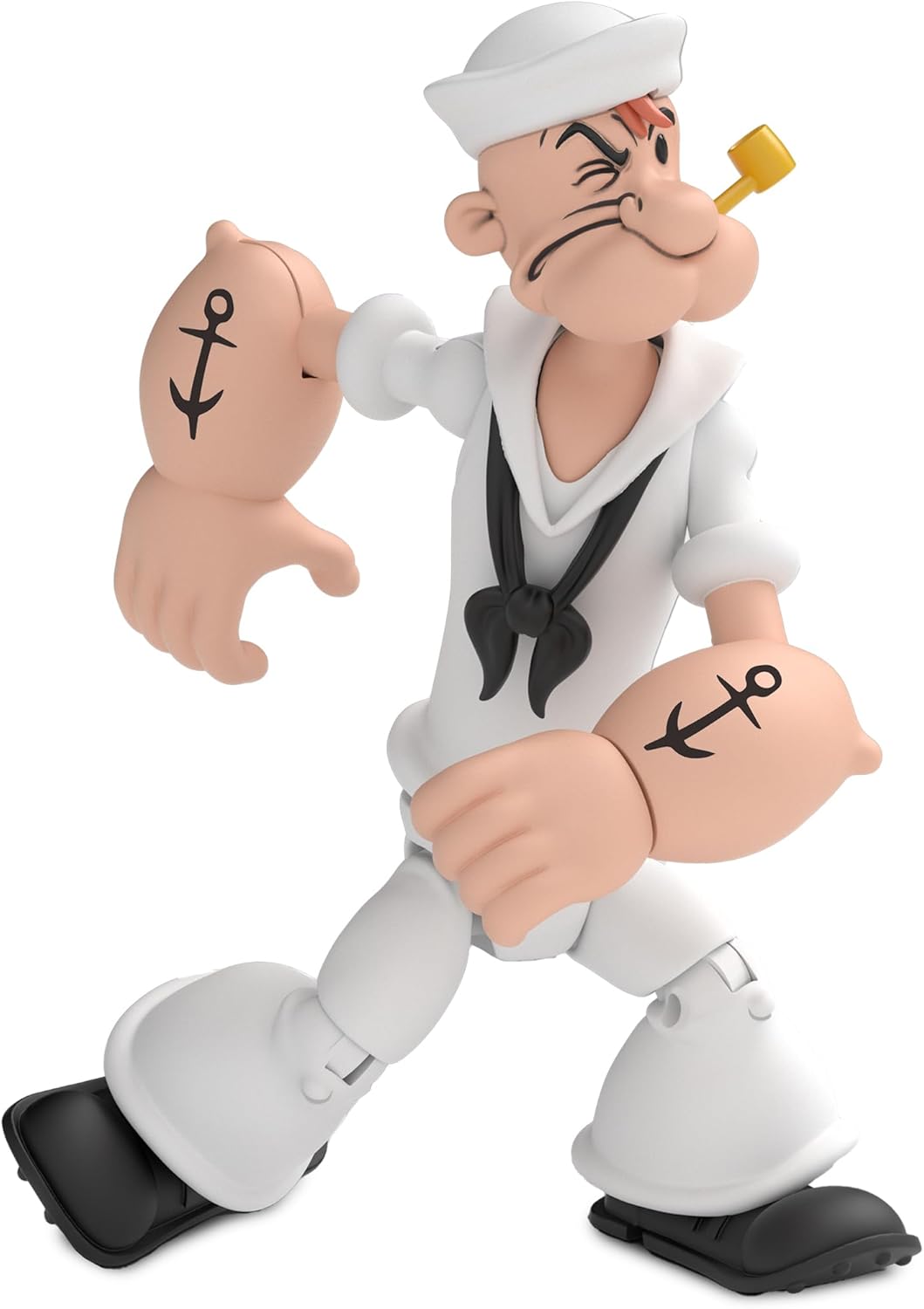Boss Fight Studio Popeye in White Sailor Suit Popeye Classics Wave 2 Collectible Action Figure – Highly Articulated Figurine with Accessories Including Spinach, Oil Can, and Alternate Head - 1:12