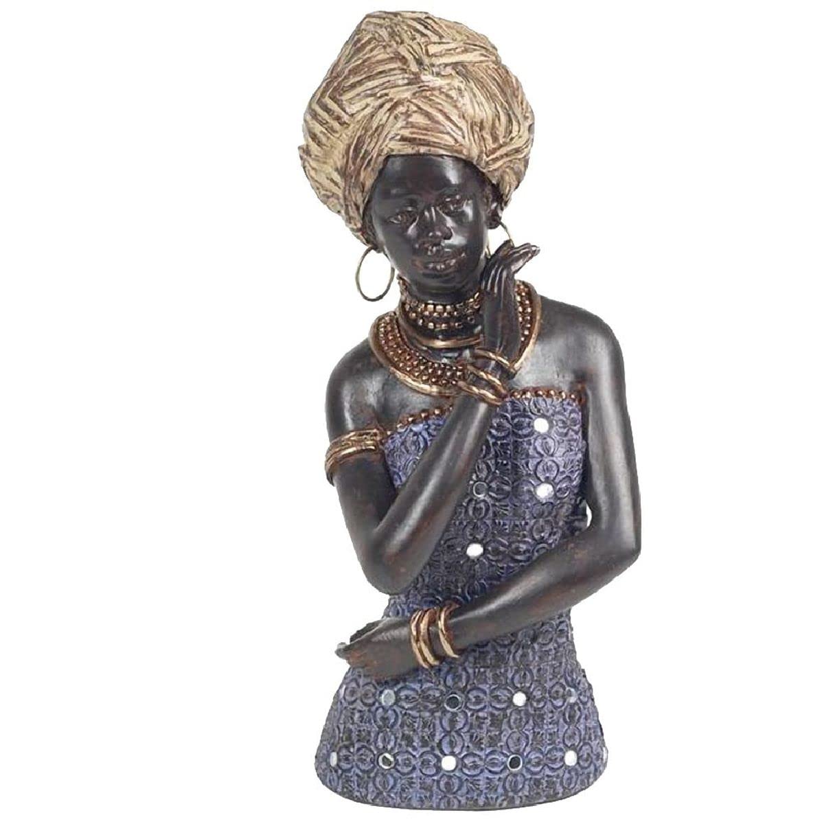 Statue femme africaine turban jaune pour créer une ambiance ethnique chic