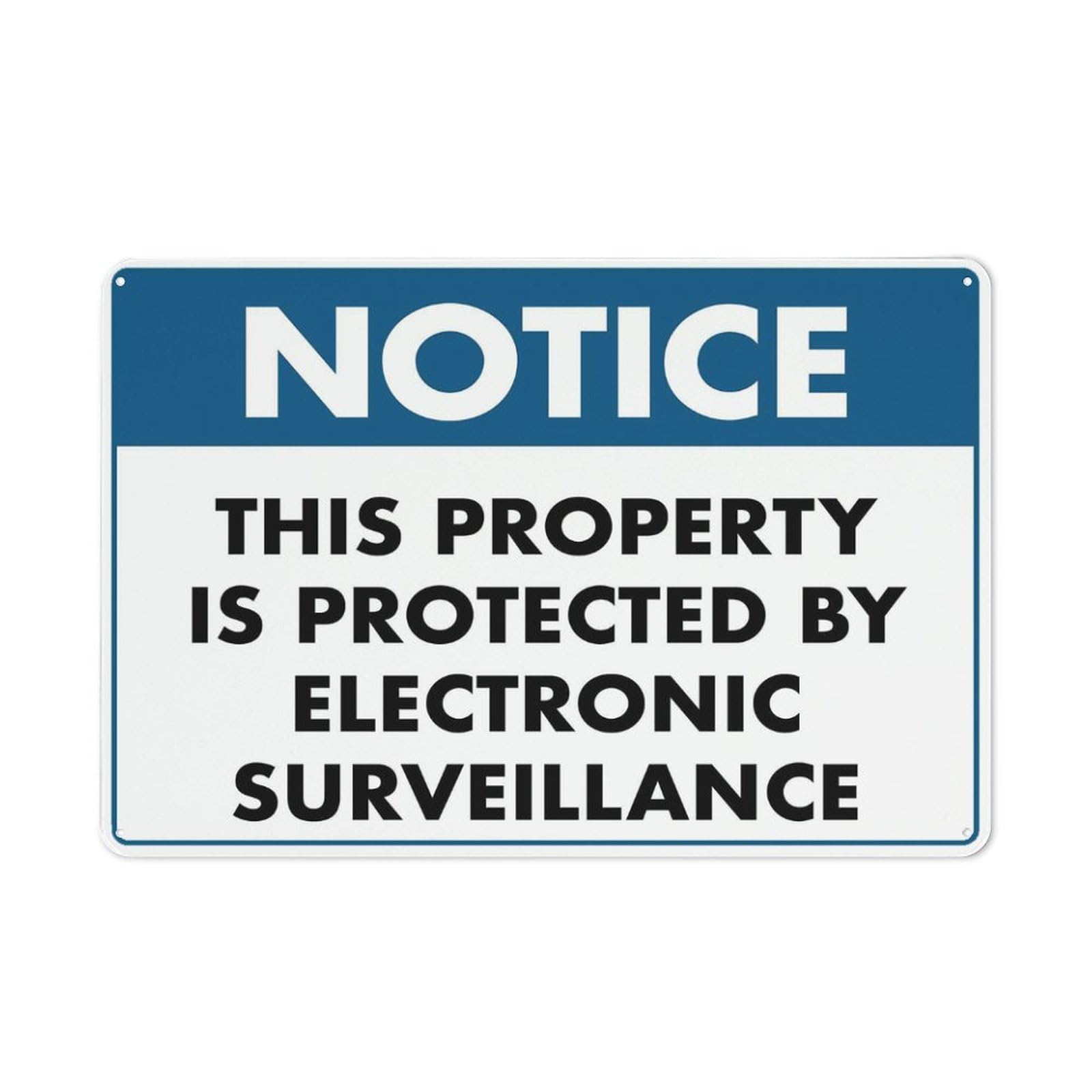 Notice This Property Is Protected By Electronic Surveillance Sign 12X8 Inch Tin Sign Great For Garden And Yard Wall Decor