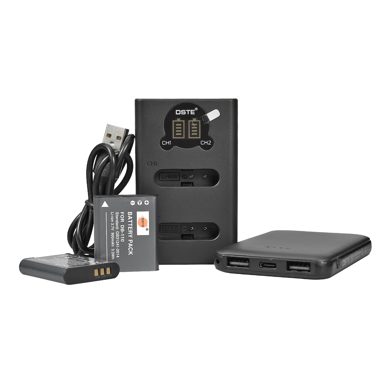 DSTE 2x Akku + Ladegerät Für Ricoh Kameras - Kompatibel Mit GR III, WG-6