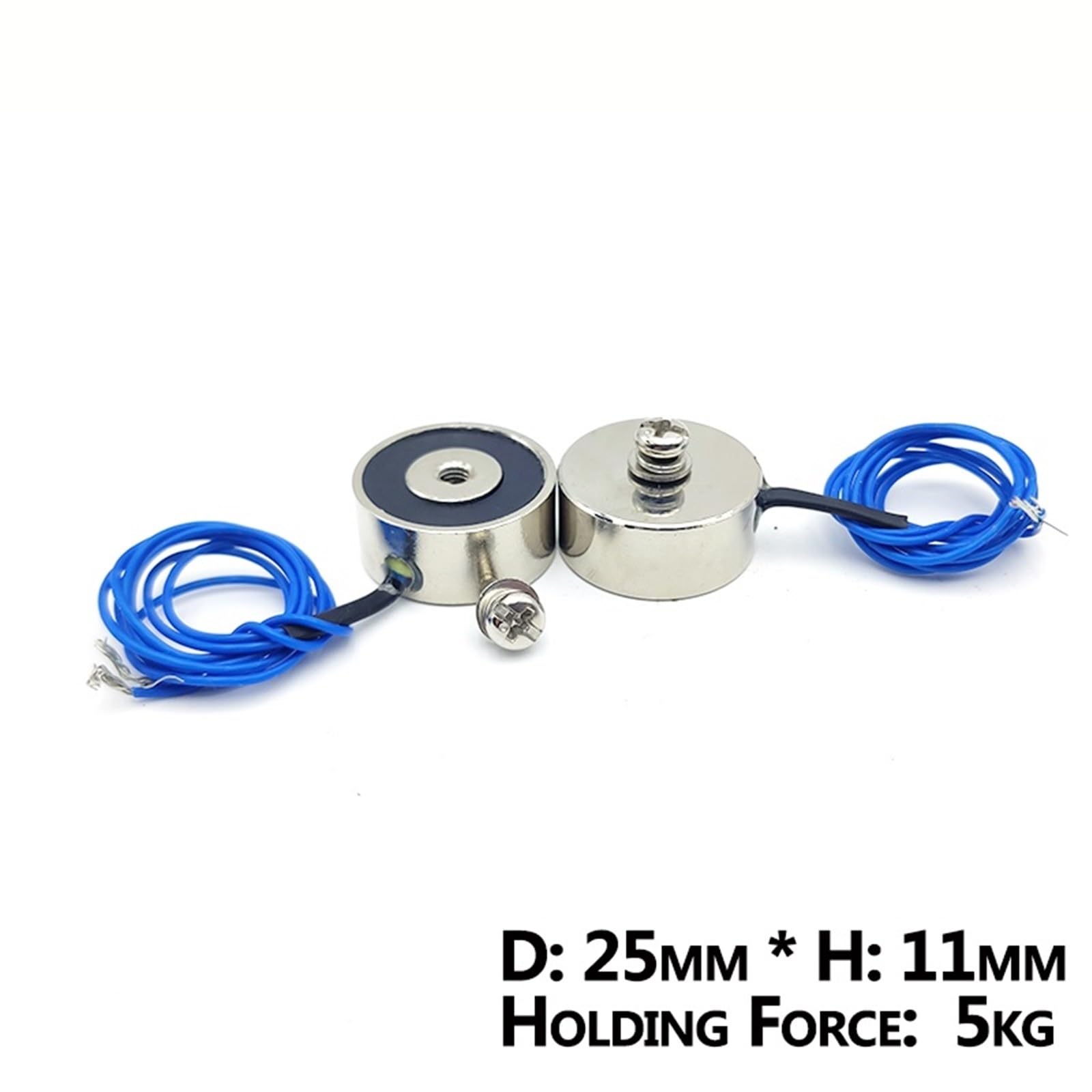Elettromagnete 25/11 DC 6V 12V 24V Cilindro Elettrico Magneti 5KG/50N Forte Solenoide Elettromagnetico Ventosa 1 Pz(DC 12V)