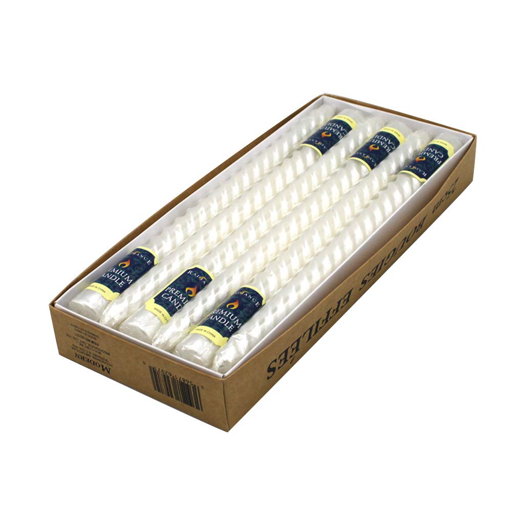 12 Pcs/Set Taper-Spiral Twisted Smokeless Dinner Table Long Candles Wax