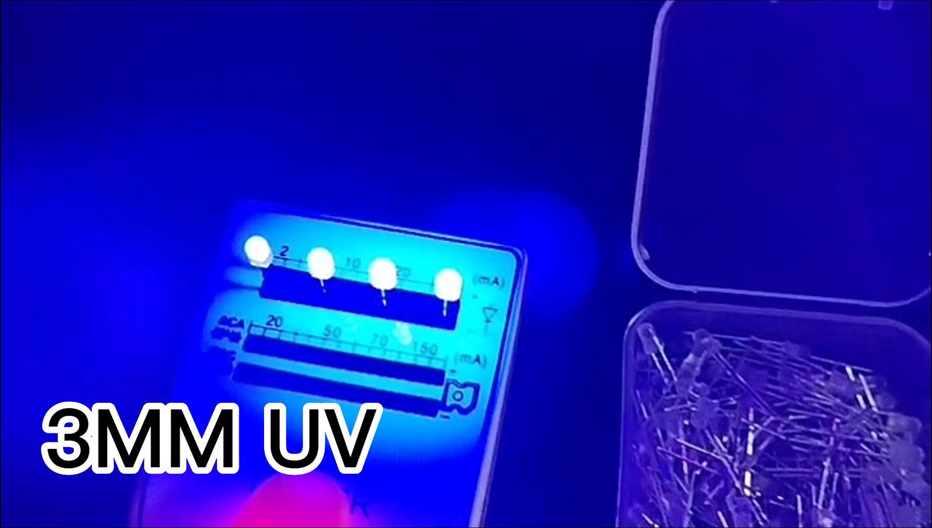 120 LEDs UV 3mm - Diodes Violet 390-405nm Pour DIY Et Détection