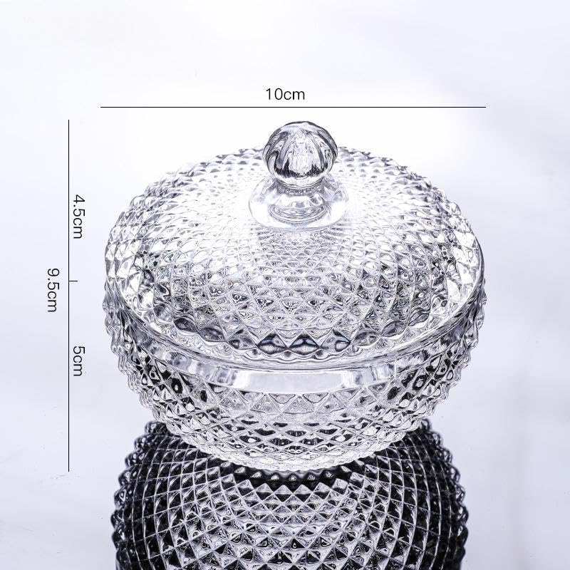 21oz Glass Candy Jar with Lid | Large Clear Crystal Christmas Candy Bowl for Holiday Parties, Weddings & Home Decor