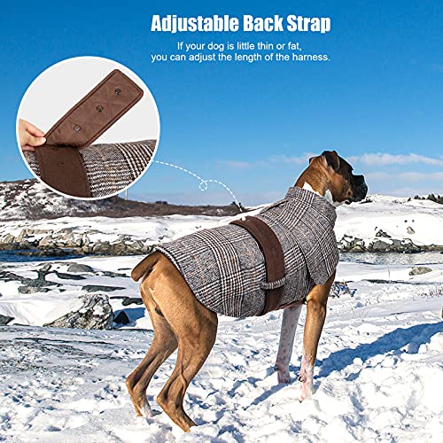 Buddypuppy Hundemantel Winter,Warm Hundejacke Winter für mittlere und große Hunde,Winddicht Hunde Winterjacke mit Verstellbarem Rückengurt & Gurtloch,2XL