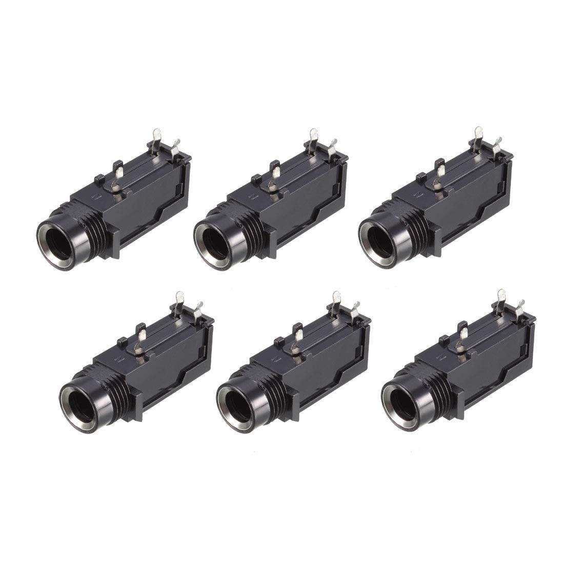Lot De 2 Connecteurs Jack Stéréo 6,35 Mm 6 Broches – Montage PCB – Fielect Noir