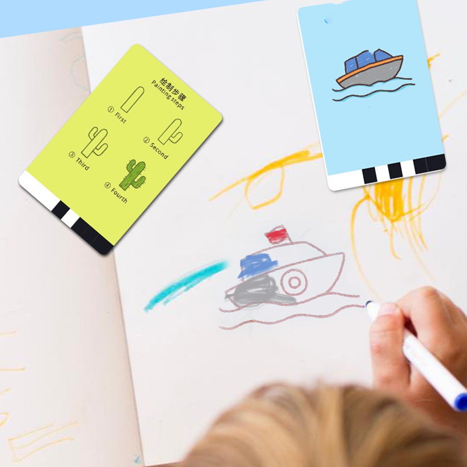 Robot de Dibujo, Juguete de Aprendizaje Interactivo, con 100 Tarjetas de Palabras e Interacción del Idioma, Hecho de Plástico, en Verde, para Niños Desde 3 Años