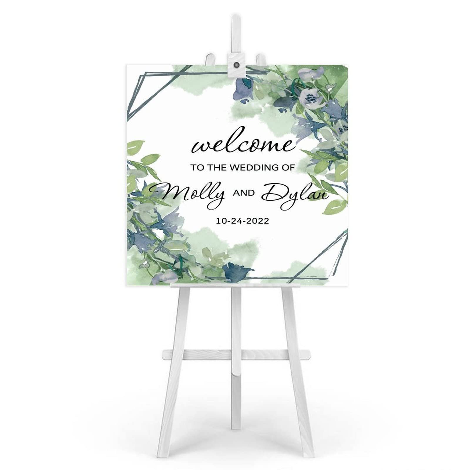 Hochzeitsschild aus Holz mit Aufschrift "Welcome to The Wedding of Sign", vertikales Holzschild für Hochzeit, 50,8 x 50,8 cm