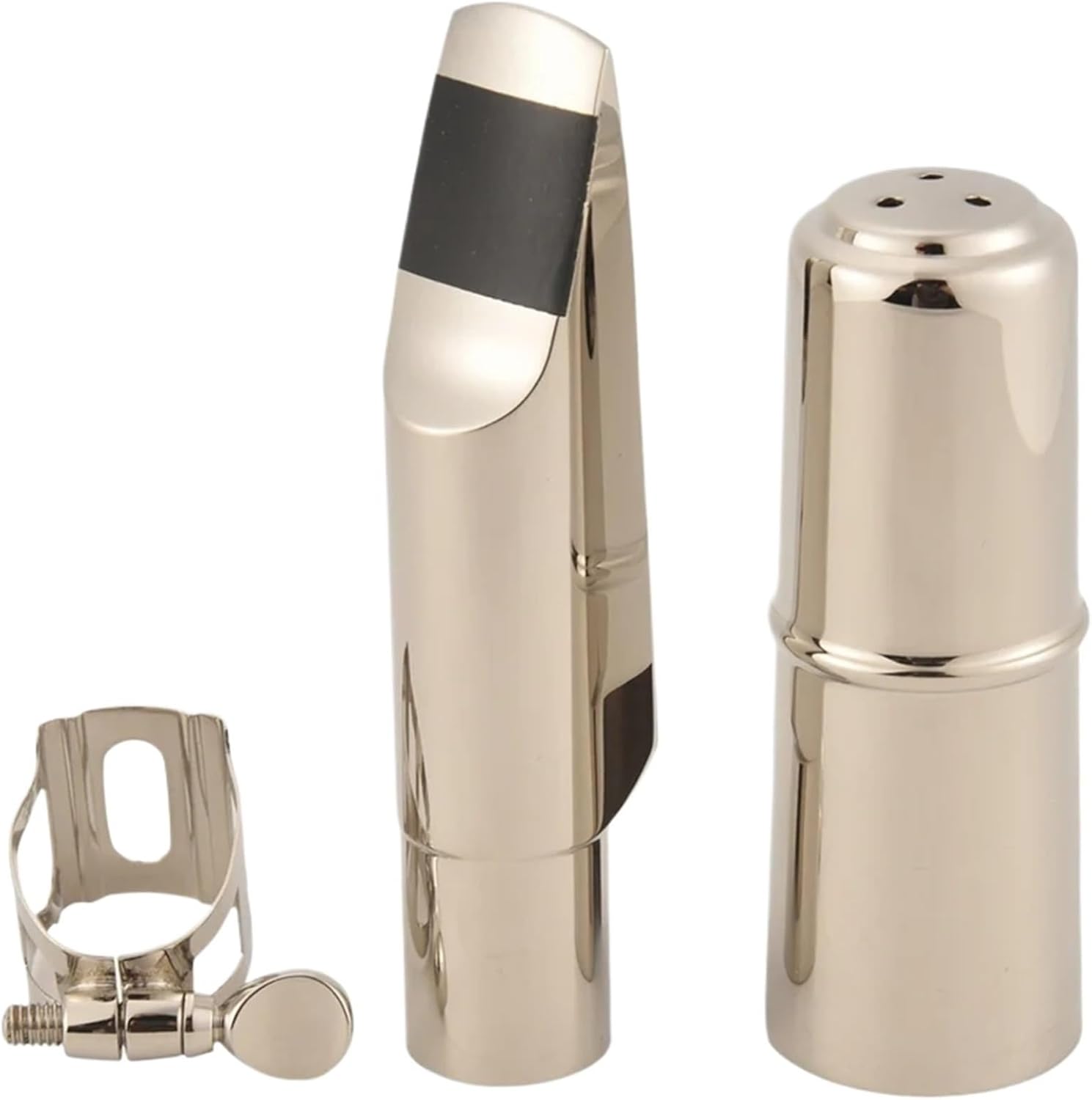 Alto Saxophone Mouthpiece 1/3/5pcs Silver Alto Saxophone Mouthpiece Nickel Plated Copper Sax Mouth Size 8c For Classical Jazz Music(5pcs)
