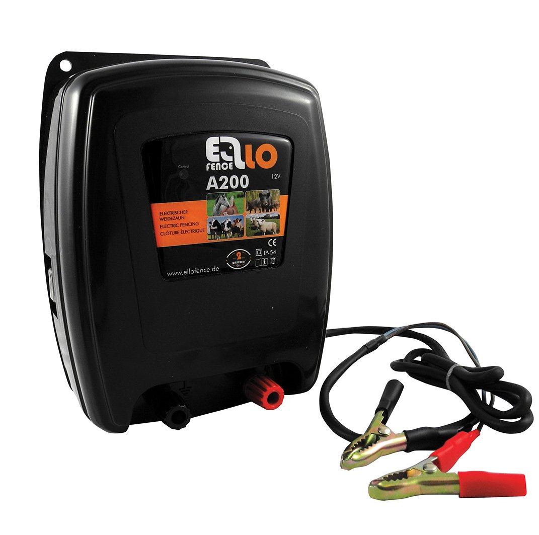 Ellofence Electrificador de vallas para pastos A200-1,9 julios, para caballos, vacas, ovejas y jabalíes, 12 V