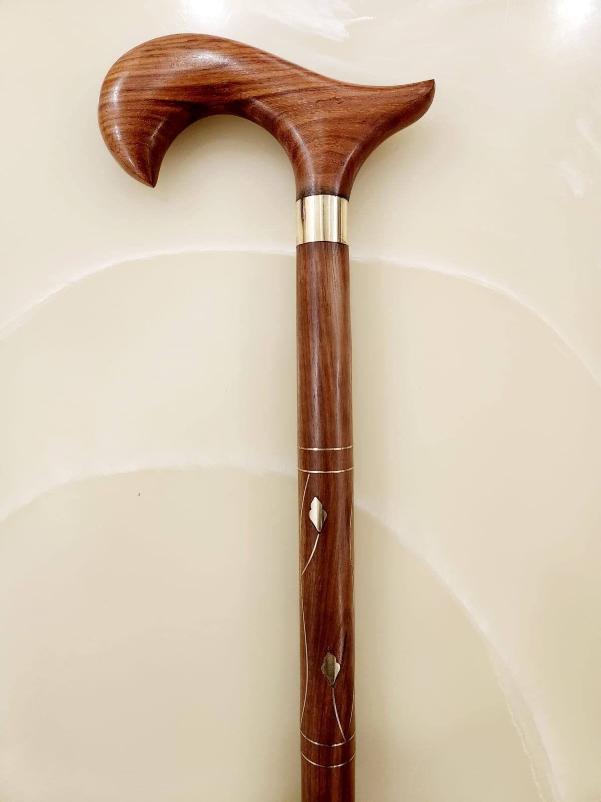 Rana Antique Designer Wooden Cane Stick with Base Rubber Unisex, Colour-Brown (Wooden Stick) Unfold Made with Pakka sheesham Light Weight Stick for Man Woman and Old People-image-23